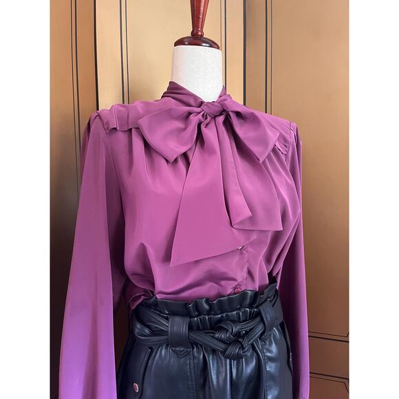 Vintage blouse in mauve, size L - Picture 2 of 6